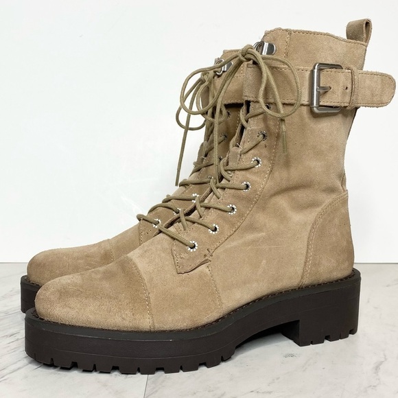 New! Sam Edelman Junip Combat Tan Suede Boot 6 1/2 - Picture 1 of 13